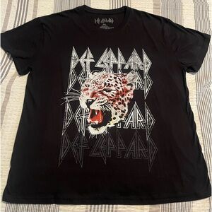 Women’s Def Leppard Black Washed Tee XXL NEVER WORN